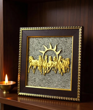 7 Running Horses Pyrite Frame Photo Frame – 8 Inch