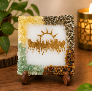 Crystal 7 Running Horses Vastu Frame