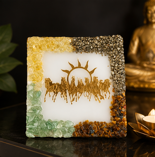 Crystal 7 Running Horses Vastu Frame