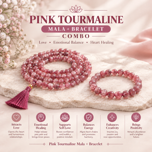 Heart Harmony Collection – Pink Tourmaline Bracelet & Mala