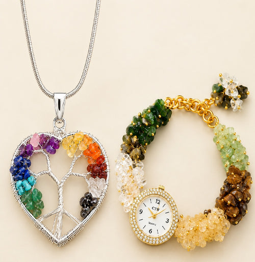7 Chakra Grace Set | Crystal Watch & Pendant