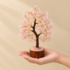 Rose Quartz Crystal Tree 200 Beads Love & Positive Energy Decor