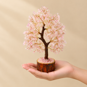 Rose Quartz Crystal Tree 200 Beads Love & Positive Energy Decor