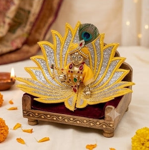 Shree Nandlal Divine Designer Poshak for Laddu Gopal Ji | Traditional Festive Dress