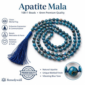Apatite Crystal Beads Mala Spiritual Necklace