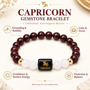 Capricorn (मकर राशि) Zodiac Crystal Bracelet for Men & Women