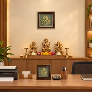 Ganesh Ji Pyrite Frame Photo Frame | Lord Ganesha Spiritual Vastu Decor
