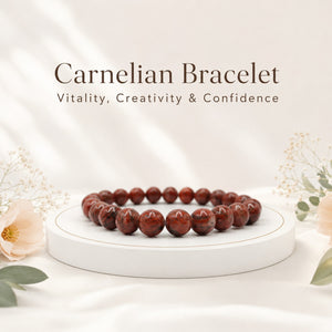 Carnelian Crystal Bracelet for Confidence, Motivation & Positive Energy