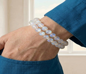 Rainbow Moonstone Crystal Beads Bracelet