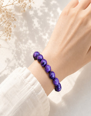 Calm & Positive Energy Crystal Duo – Charoite Bracelet & Mala