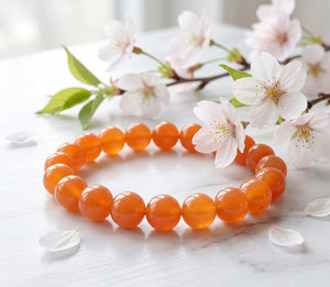Orange Calcite Crystal Beads Bracelet Jewellery