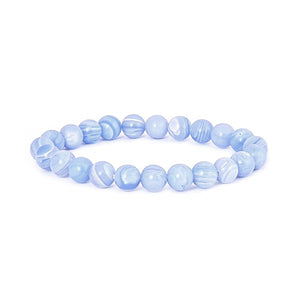Blue Lace Agate Bracelet | Natural Crystal Beads Jewellery