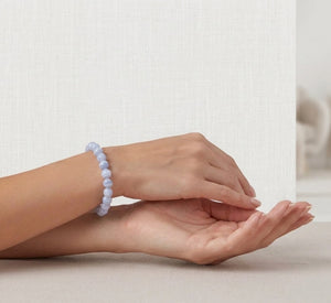 Blue Lace Agate Bracelet | Natural Crystal Beads Jewellery