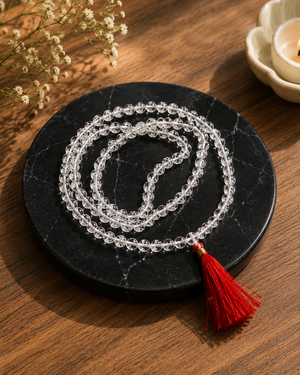 Sphatik Clear Quartz Crystal Beads Mala