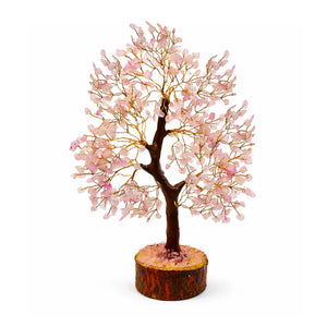 Rose Quartz Crystal Tree 200 Beads Love & Positive Energy Decor