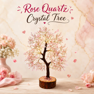 Rose Quartz Crystal Tree 200 Beads Love & Positive Energy Decor