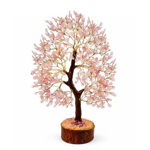 Rose Quartz Crystal Tree 300 Beads Love & Positive Energy Decor
