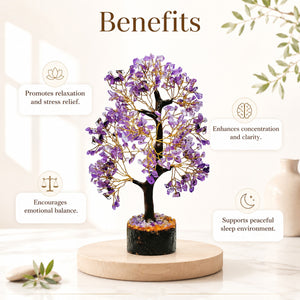 Amethyst Crystal Tree 300 Beads Peace & Positive Energy Decor