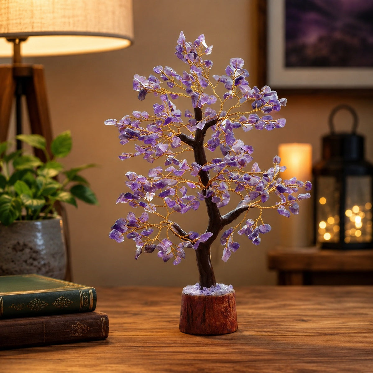 Amethyst Crystal Tree 300 Beads Peace & Positive Energy Decor