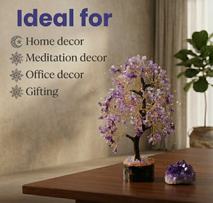 Amethyst Crystal Tree 200 Beads for Feng Shui Inspired Home and Office Decor