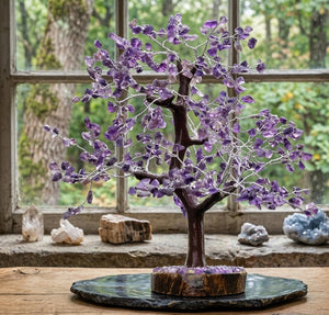Amethyst Crystal Tree 200 Beads for Feng Shui Inspired Home and Office Decor
