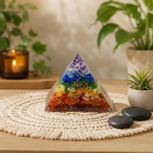 7 Chakra Pyramid for Vastu Energy Balance Healing and Meditation Decor