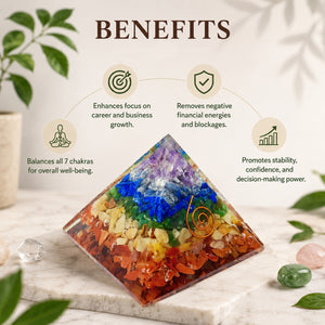 7 Chakra Pyramid for Vastu Energy Balance Healing and Meditation Decor