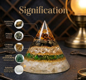 Dhan Yog Cone Pyramid for Vastu Wealth Success and Abundance Decor