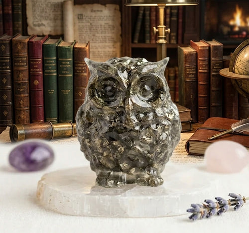 Pyrite Owl Small- Wisdom, Protection & Abundance Symbol