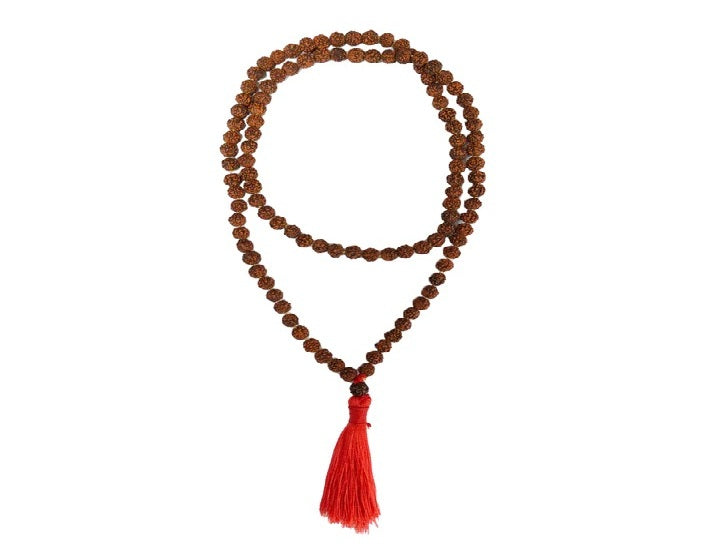 5 Mukhi Indonesian Rudraksha Mala 108 Beads for Prayer and Meditation