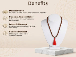 5 Mukhi Indonesian Rudraksha Mala 108 Beads for Prayer and Meditation