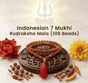 7 Mukhi Rudraksha 108 Beads Traditional Spiritual Mala