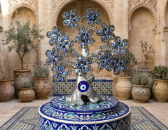 SILVER FLOWER EVIL EYE TREE