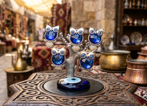BLUE EVIL EYE 5 OWL'S TREE