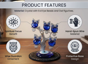 BLUE EVIL EYE 5 OWL'S TREE