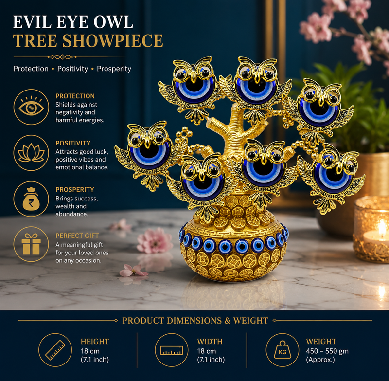 GOLDEN POT EVIL EYE TREE