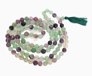 Fluorite Crystal Beads Mala Spiritual Necklace