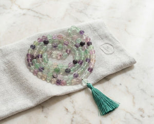 Fluorite Crystal Beads Mala Spiritual Necklace
