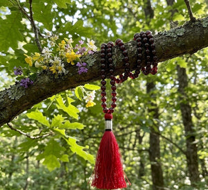 Garnet Mala | Natural Garnet Crystal Beads Necklace