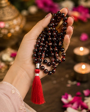 Garnet Mala | Natural Garnet Crystal Beads Necklace