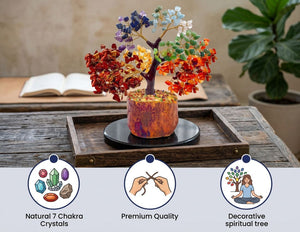 7 Chakra Crystal Tree – 500 Beads for Vastu Healing & Positive Energy Decor