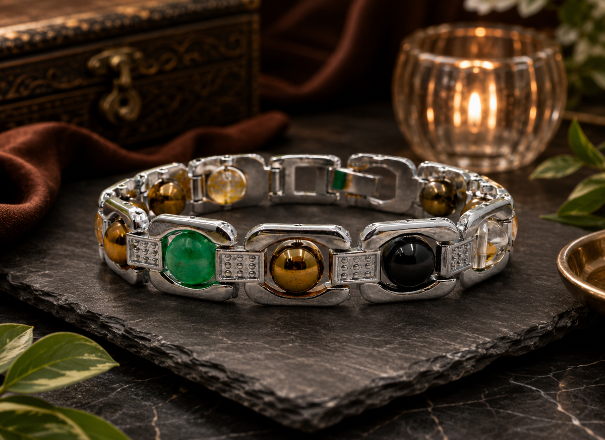 Dhanyog Metal Bracelet for Wealth, Prosperity & Good Fortune