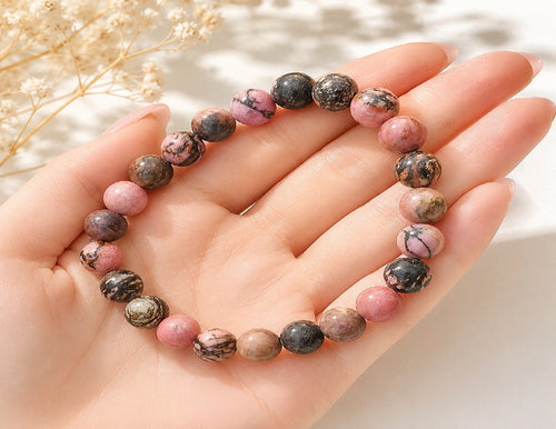 Natural Rhodonite Bracelet – Love, Emotional Balance & Positive Energy