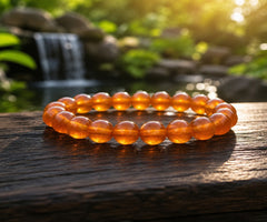 Orange Aventurine Crystal Beads Bracelet for Confidence & Positive Energy