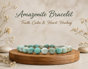 Amazonite Bracelet Natural Amazonite Crystal Beads for Calm & Positive Energy