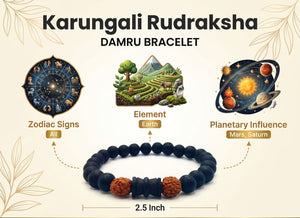 Karungali Damru Bracelet Natural Karungali Beads Spiritual Jewellery