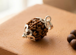 4 Mukhi Nepali Rudraksha with Silver Capping