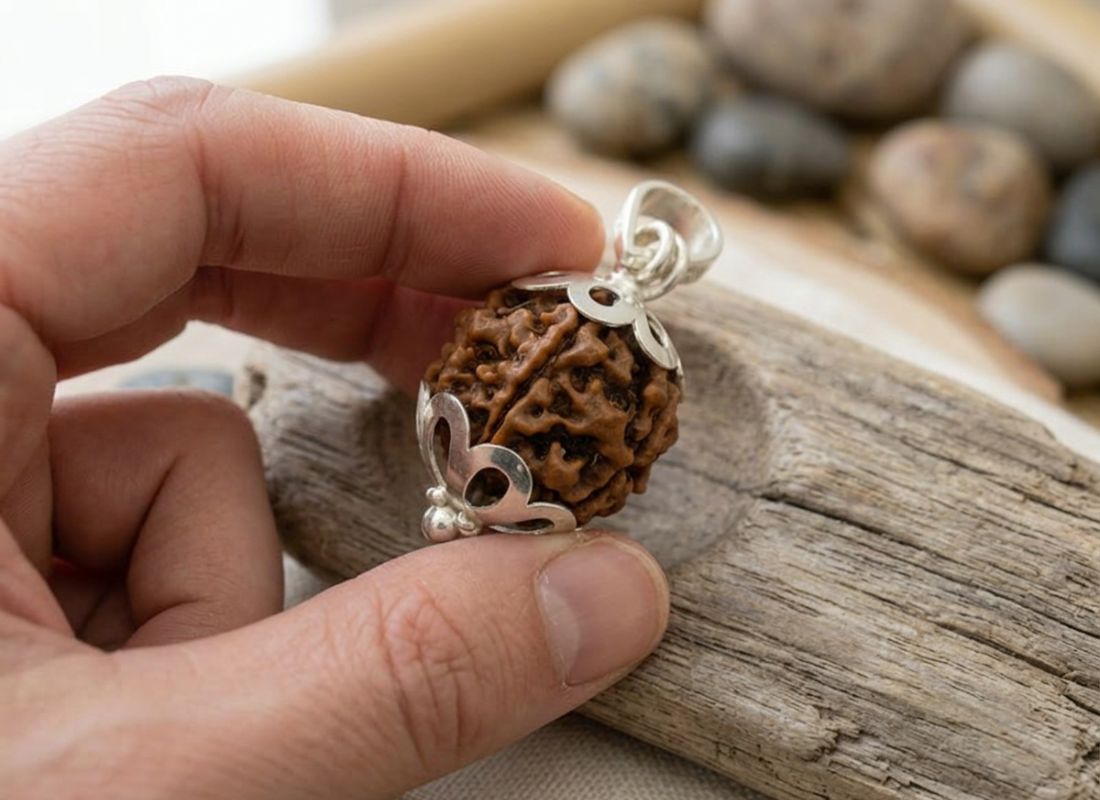 4 Mukhi Nepali Rudraksha with Silver Capping