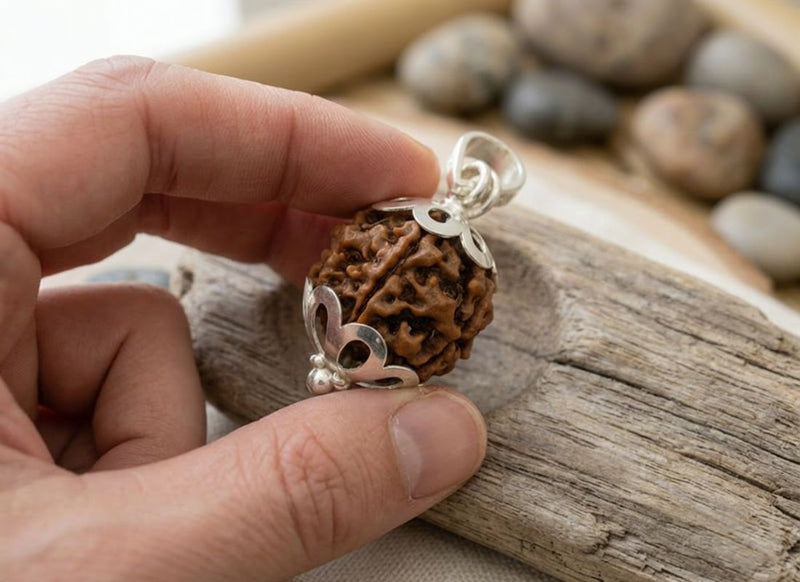 4 Mukhi Nepali Rudraksha with Silver Capping