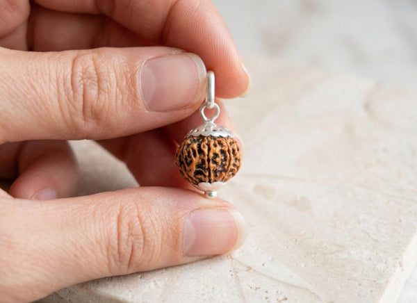 8 Mukhi Nepali Rudraksha with Silver Capping